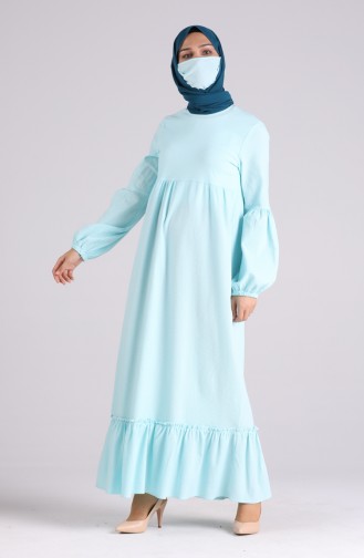Babyblau Hijab Kleider 1410-08