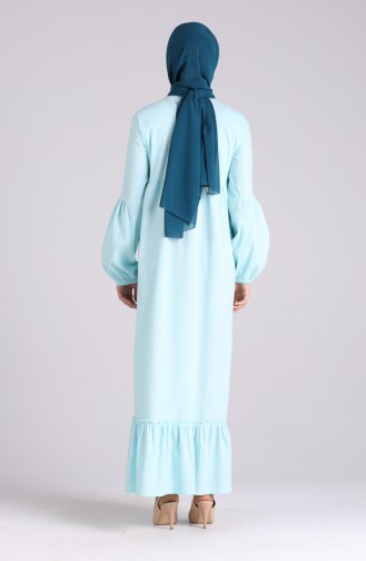 Babyblau Hijab Kleider 1410-08