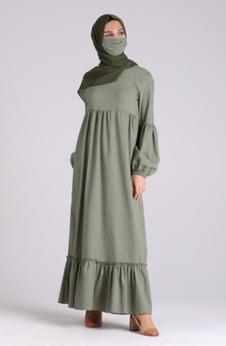 Unreife Mandelgrün Hijab Kleider 1410-09