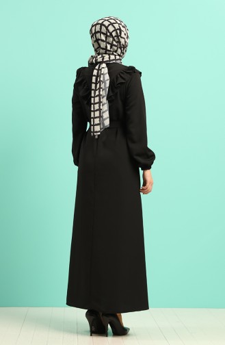 Schwarz Hijab Kleider 1323-01