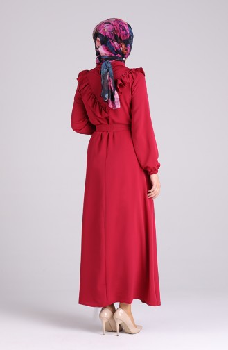 فستان أحمر كلاريت 1323-04
