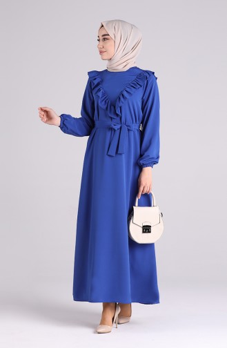 Saks-Blau Hijab Kleider 1323-06