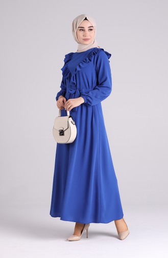 Saks-Blau Hijab Kleider 1323-06