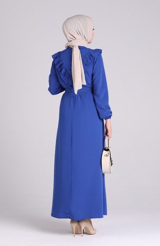 Saks-Blau Hijab Kleider 1323-06