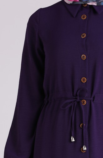Aerobin Fabric Full Length Buttoned Dress 5388-16 Purple 5388-16