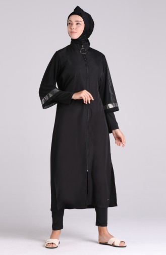 Schwarz Hijab Badeanzug 20203-01