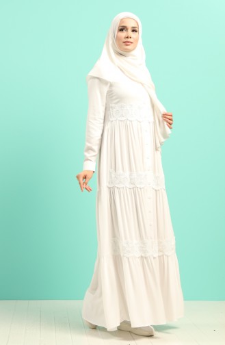 Robe Hijab Blanc 8259-02