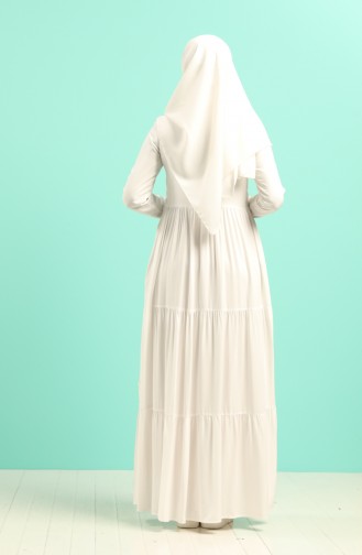 Weiß Hijab Kleider 8259-02