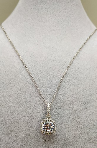 Silver Gray Necklace 035
