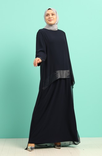 Habillé Hijab Bleu Marine 6301-01