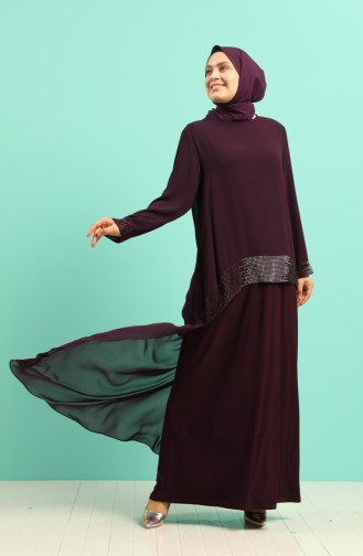 Lila Hijab-Abendkleider 6301-02