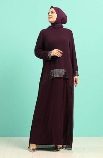 Lila Hijab-Abendkleider 6301-02