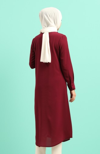 Kolyeli Uzun Tunik 5837-03 Mor