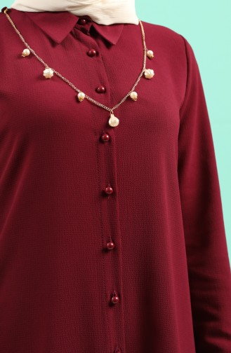 Kolyeli Uzun Tunik 5837-03 Mor