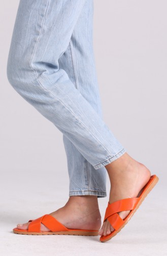 Orange Summer slippers 0002-07