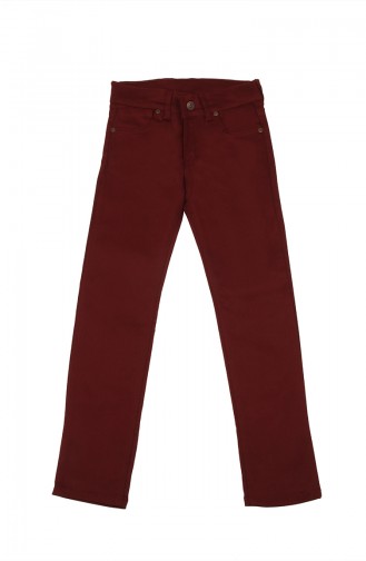 Erkek Çocuk Beş Cep Klasik Pantolon 5012-03 Bordo