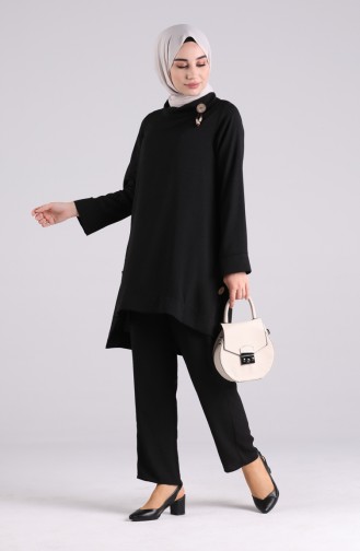 Brooch Tunic Pants Double Suit 6573-04 Black 6573-04