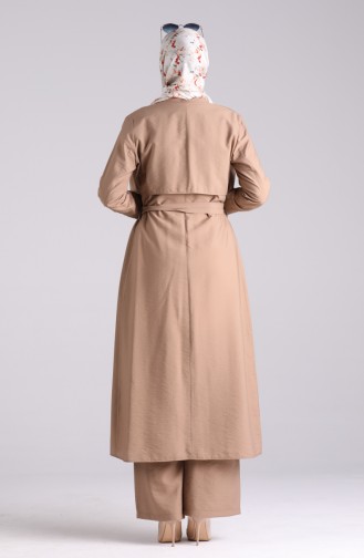Belted Trench Coat Pants Double Suit 6861-03 Mink 6861-03