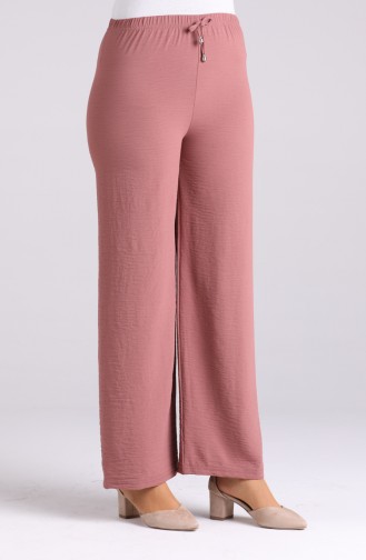 Aerobin Fabric Elastic waist wide-leg Trousers 8142-18 Dried Rose 8142-18
