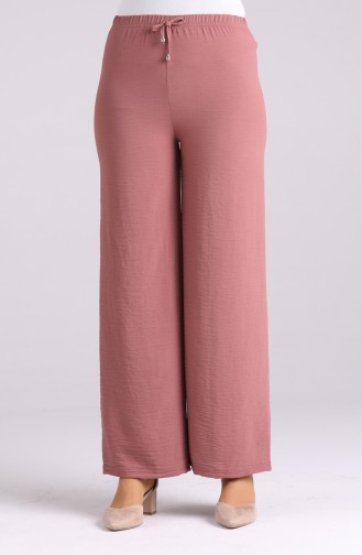 Aerobin Fabric Elastic waist wide-leg Trousers 8142-18 Dried Rose 8142-18