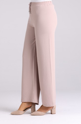 Aerobin Fabric Elastic waist wide Leg Pants 8142-20 Milk Brown 8142-20