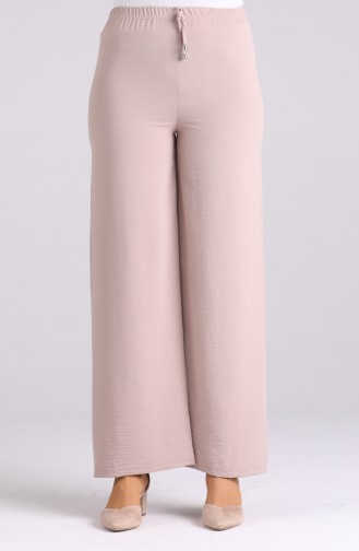 Aerobin Fabric Elastic waist wide Leg Pants 8142-20 Milk Brown 8142-20