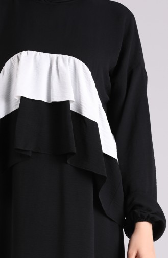 Büzgülü Garnili Elbise 2001-01 Siyah