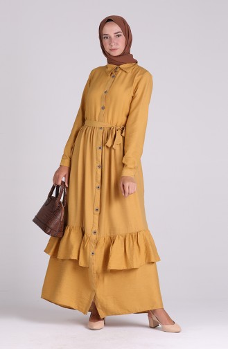 Mustard Hijab Dress 0033-07