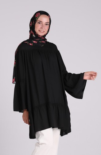 Büzgülü Salaş Tunik 4001-03 Siyah