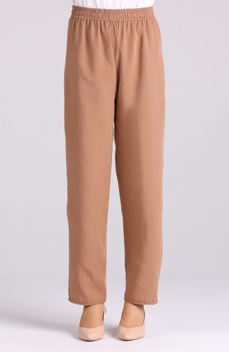 Elastic waist Linen Trousers 4105-08 Camel 4105-08