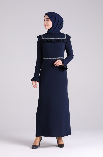 Habillé Hijab Bleu Marine 5256C-01