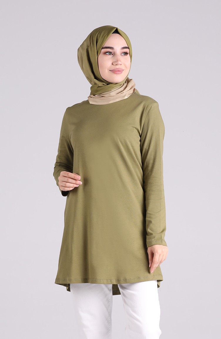 Pamuklu Tunik 3403A-05 Fıstık Yeşili