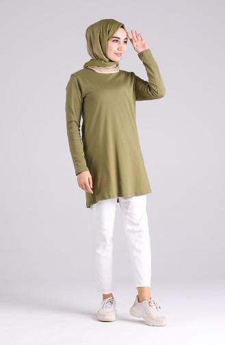 Pamuklu Tunik 3403A-05 Fıstık Yeşili