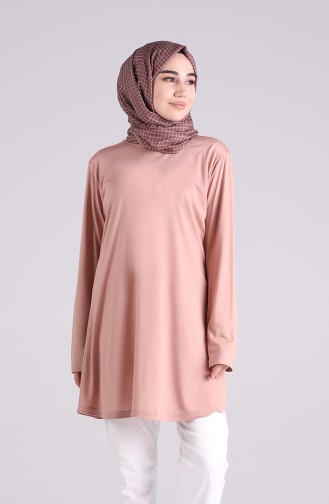 Pamuklu Tunik 3403A-06 Koyu Pudra