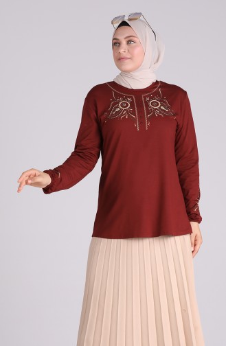 Brick Red Blouse 0530-01