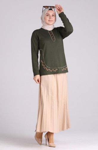 Khaki Bluse 0536-05