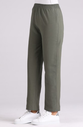 Elastic waist Linen Trousers 4105-03 Khaki 4105-03