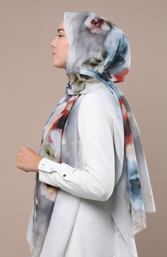 شال أخضر كاكي باهت 2538-01