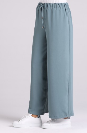 Aerobin Fabric wide-leg walking Trousers 2000-13 Sea Green 2000-13