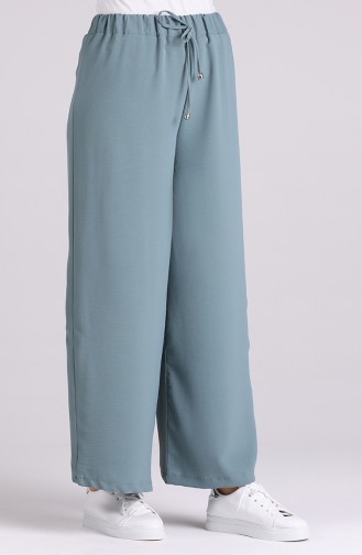 Aerobin Fabric wide-leg walking Trousers 2000-13 Sea Green 2000-13