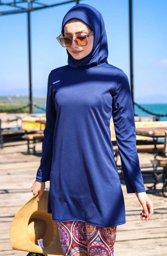 Dunkelblau Hijab Badeanzug 1009