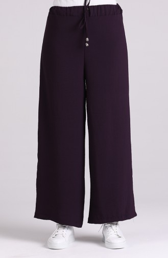 Aerobin Fabric wide-leg walking Trousers 2000-11 Purple 2000-11