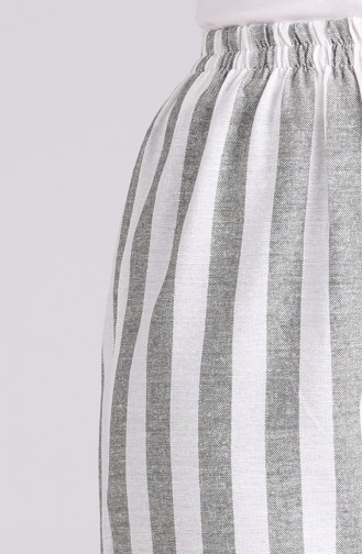 Elastic Waist Striped Pants 5484-05 Khaki 5484-05