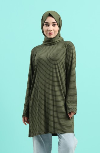 Çizgili Tunik 2250-04 Haki