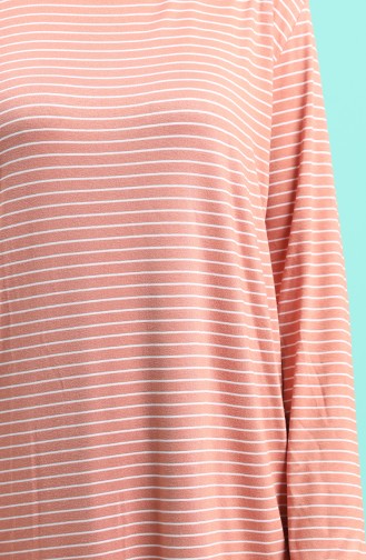 Çizgili Tunik 2250-05 Gül Kurusu