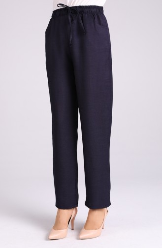 Elastic waist Pocket Detailed Trousers 4114pnt-01 Navy Blue 4114PNT-01