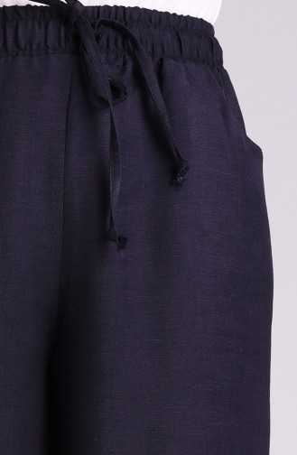 Elastic waist Pocket Detailed Trousers 4114pnt-01 Navy Blue 4114PNT-01