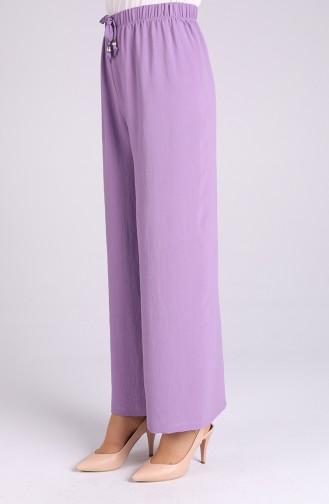 Aerobin Fabric Elastic waist wide Leg Pants 5459-21 Lilac 5459-21