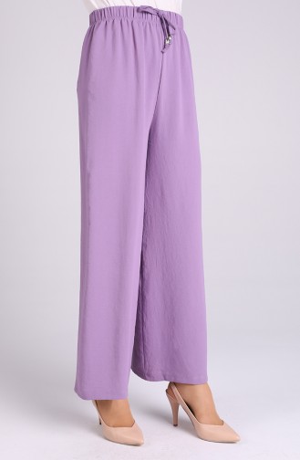 Aerobin Fabric Elastic waist wide Leg Pants 5459-21 Lilac 5459-21