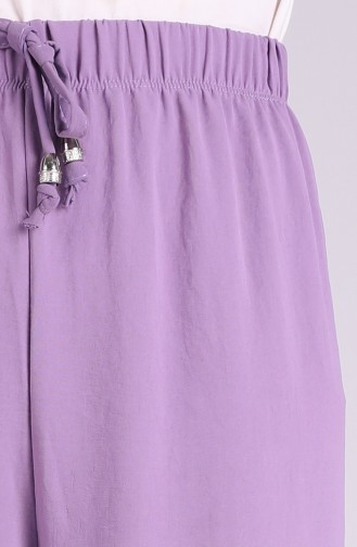 Aerobin Fabric Elastic waist wide Leg Pants 5459-21 Lilac 5459-21